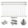 French balcony railing white powder-coated steel railing 156x90 cm 
