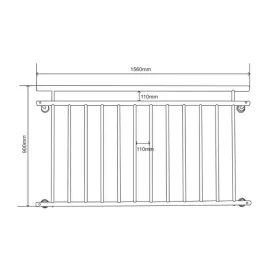   Franciaerkély korlát fehér porszórt acél korlát 156x90 cm 