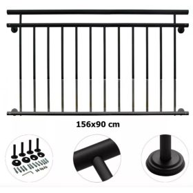 Erkélykorlát  franciaerkély  acél 156x90 cm inox