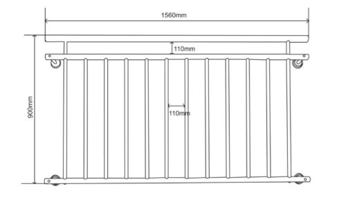 Erkélykorlát  franciaerkély  acél 156x90 cm inox