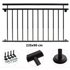 Erkélykorlát  franciaerkély  acél 225x90 cm inox