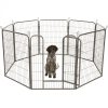 Kölyökállat kisállat kifutó karám kennel 8 oldalú könnyű szerelés 100cm magas szürke