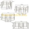 Kölyökállat kisállat kifutó karám kennel 8 oldalú könnyű szerelés 100cm magas szürke