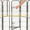 Kölyökállat kisállat kifutó karám kennel 8 oldalú könnyű szerelés 100cm magas szürke