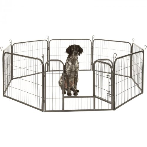 Kölyökállat kisállat kifutó karám kennel 8 oldalú könnyű szerelés 60cm magas szürke