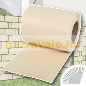   Drapp belátásgátló szalag 70 m hosszú 19 cm magas beige bézs kerítésbe fűzhető szélfogó