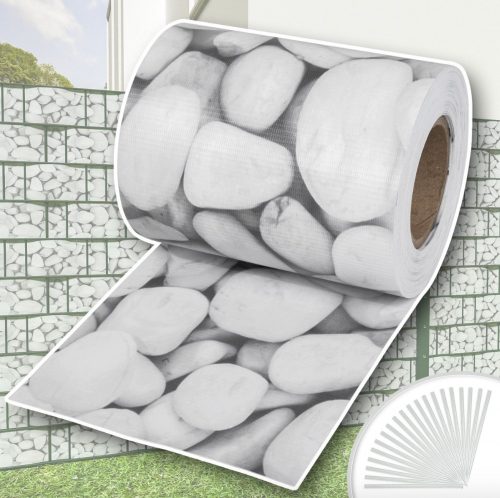 PVC plastic tape that can be attached to a pebble-patterned fence 35m long 19cm high Pebble-patterned privacy windbreak 