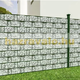   Kerítésbe fűzhető PVC műanyag szalag 70 m hosszú 19 cm magas köves világos belátásgátló szélfogó