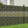 Kőmintás kerítésbe fűzhető PVC műanyag szalag 70m hosszú 19cm magas tört köves világos belátásgátló szélfogó