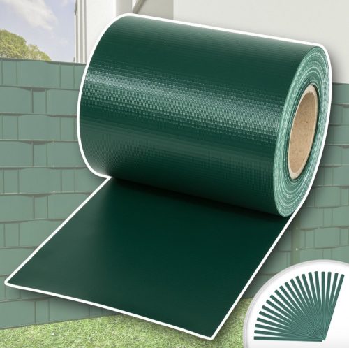 PVC plastic tape that can be attached to a fence, 35 m long, 19 cm wide, green anti-see-through wind deflector cover