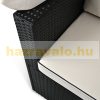 Polirattan sofa three-seater sunbed with awning black-beige