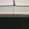 Polirattan sofa three-seater sunbed with awning black-beige