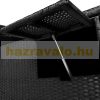 Polirattan sofa three-person multifunctional sunbed with fold-out table black-beige