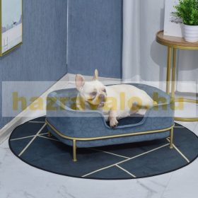   Kutyafekhely kisállat kanapé kék 63x43x24 cm luxus kutyaágy fekvőhely modern design 