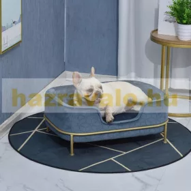 Kutyafekhely kisállat kanapé kék 63x43x24 cm luxus kutyaágy fekvőhely modern design
