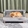 Dog bed pet sofa artificial leather luxury dog ​​bed 68x41x32 cm gray bed 