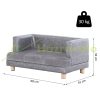 Dog bed pet sofa artificial leather luxury dog ​​bed 68x41x32 cm gray bed 