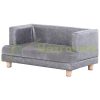 Dog bed pet sofa artificial leather luxury dog ​​bed 68x41x32 cm gray bed 