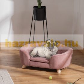   Kutyafekhely kisállat kanapé rózsaszín 70x47x30 cm luxus kutyaágy fekvőhely modern design 