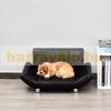 Kutyafekhely kisállat kanapé műbőr 71x44x35 cm luxus kutyaágy fekvőhely modern design 