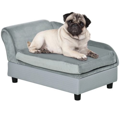 Dog bed pet sofa luxury dog ​​bed 76x45x41 cm bed light gray storage box