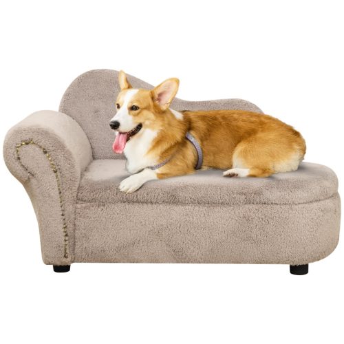 Dog bed pet sofa beige luxury dog ​​bed 80x40x46 cm sleeping place dropped storage space