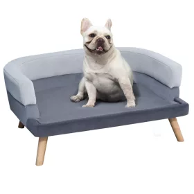   Kutyafekhely kisállat kanapé luxus kutyaágy 86,5x61x36 cm fekvőhely kanapé háttámlával