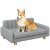 Kutyafekhely kisállat kanapé luxus kutyaágy 94x61x40 cm fekvőhely mosható huzattal, csúszásmentes lábakkal, szürke