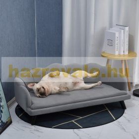   Kutyafekhely kisállat kanapé luxus kutyaágy fekvőhely modern design szürke 98x60x35 cm