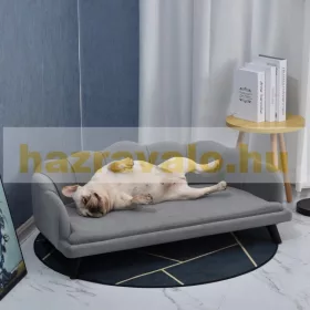   Kutyafekhely kisállat kanapé luxus kutyaágy fekvőhely modern design szürke 98x60x35 cm