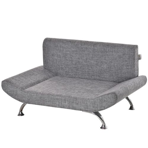 Kisállat kanapé kutyaágy fekvőhely macskáknak kutyáknak modern design szürke 84x56x46 cm