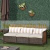 Polyrattan three-seater sofa armchair with cushion garden armchair two-seater rattan garden sofa brown