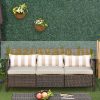 Polyrattan three-seater sofa armchair with cushion garden armchair two-seater rattan garden sofa brown
