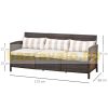 Polyrattan three-seater sofa armchair with cushion garden armchair two-seater rattan garden sofa brown