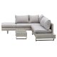 Polirattan seating set five-seater sofa weatherproof gray-brown