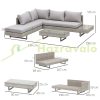 Polirattan seating set five-seater sofa weatherproof gray-brown