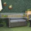 Polyrattan two-seater sofa armchair with cushion garden armchair two-seater rattan garden sofa grey