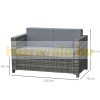 Polyrattan two-seater sofa armchair with cushion garden armchair two-seater rattan garden sofa grey