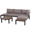 3-person garden furniture set with table, upholstered with sofa, 164x74x69 cm outdoor seating set 