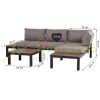 3-person garden furniture set with table, upholstered with sofa, 164x74x69 cm outdoor seating set 