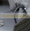 Polirattan luxury sofa with awning 171x180x155 cm sunning island brown-grey