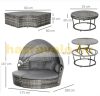 Polirattan luxury sofa with awning 175x180x155 cm sun island gray