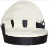 Polirattan luxury sofa with awning 180x175x147 cm sun island black-beige