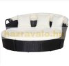 Polirattan luxury sofa with awning 180x175x147 cm sun island black-beige