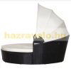 Polirattan luxury sofa with awning 180x175x147 cm sun island black-beige