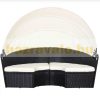 Polirattan luxury sofa with awning 180x175x147 cm sun island black-beige