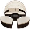 Polirattan luxury sofa with parasol and cushions Ø185 cm furniture set brown-beige