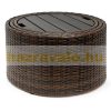 Polirattan luxury sofa with parasol and cushions Ø185 cm furniture set brown-beige