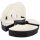 Polirattan luxury sofa with parasol and cushions Ø185 cm furniture set black-beige