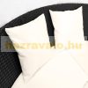 Polirattan luxury sofa with parasol and cushions Ø185 cm furniture set black-beige